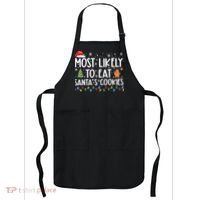 Most Likely To Eat Santas Cookies Funny Christmas Apron thumb 0