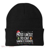 Most Likely To Eat Santas Cookies Funny Christmas Beanie thumb 0