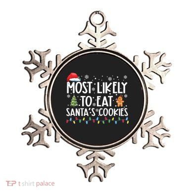 Most Likely To Eat Santas Cookies Funny Christmas Ornament