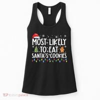 Most Likely To Eat Santas Cookies Funny Christmas Women's Tank Top thumb 0
