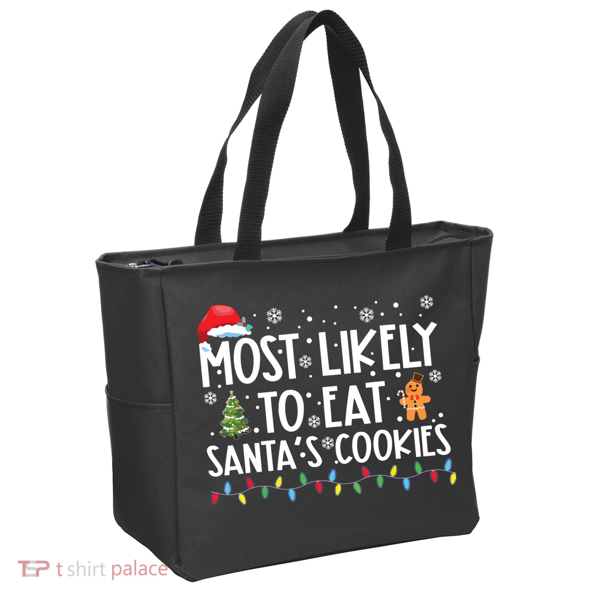 Most Likely To Eat Santas Cookies Funny Christmas Tote Bag