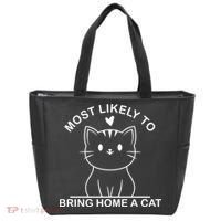 Most Likely To Bring Home A Cat Funny Tote Bag thumb 0