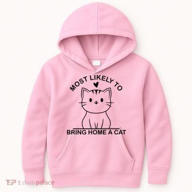 Most Likely To Bring Home A Cat Funny Kids Hoodie