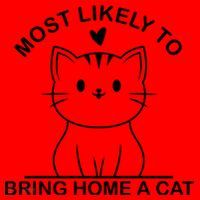 Most Likely To Bring Home A Cat Funny Santa Hat thumb 1