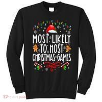 Most Likely To Host Christmas Games Funny Family Christmas Sweatshirt thumb 0
