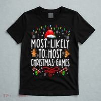 Most Likely To Host Christmas Games Funny Family Christmas T-Shirt thumb 5