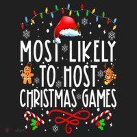 Most Likely To Host Christmas Games Funny Family Christmas Beanie thumb 2