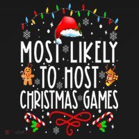 Most Likely To Host Christmas Games Funny Family Christmas Women's Tank Top thumb 5