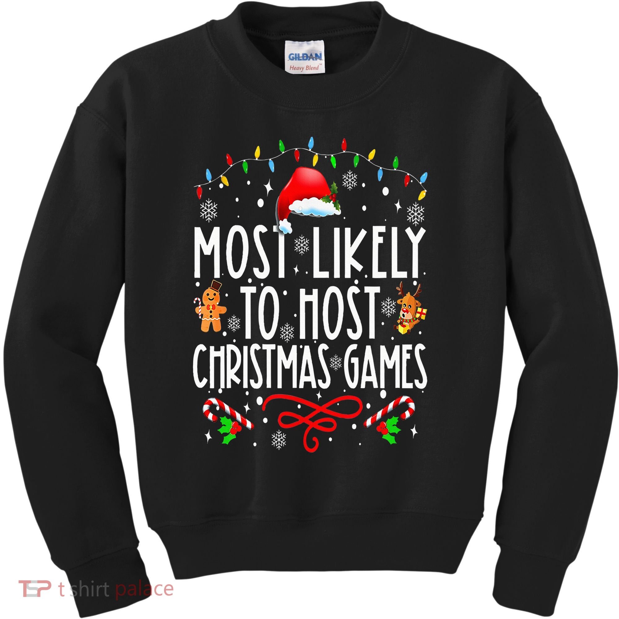 Most Likely To Host Christmas Games Funny Family Christmas Kids Sweatshirt