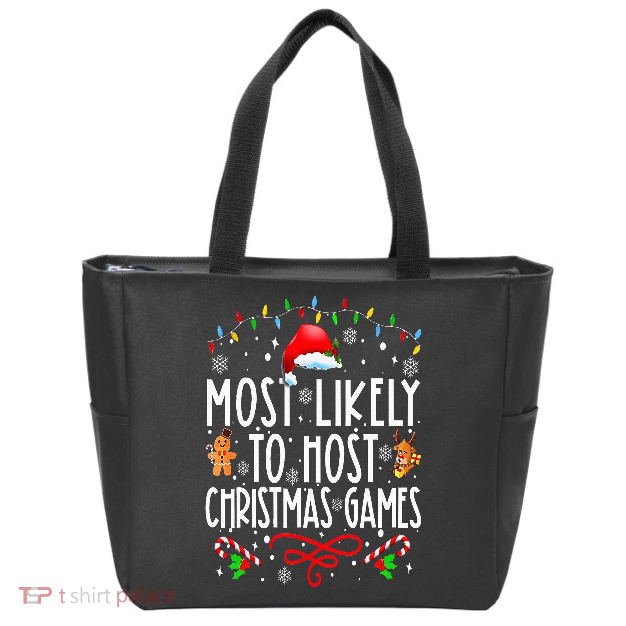 Most Likely To Host Christmas Games Funny Family Christmas Tote Bag