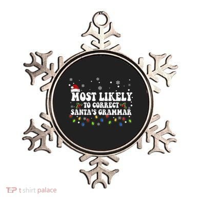 Most Likely To Correct Santa Grammar Christmas Believe Santa Ornament