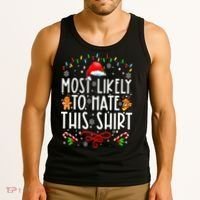 Most Likely To Hate This Family Christmas Pajamas Tank Top thumb 3