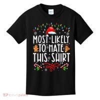Most Likely To Hate This Family Christmas Pajamas Kids T-Shirt thumb 0