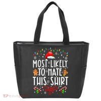Most Likely To Hate This Family Christmas Pajamas Tote Bag thumb 0