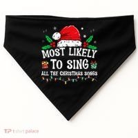 Most Likely To Sing All The Christmas Songs USA-Made Doggie Bandana thumb 0