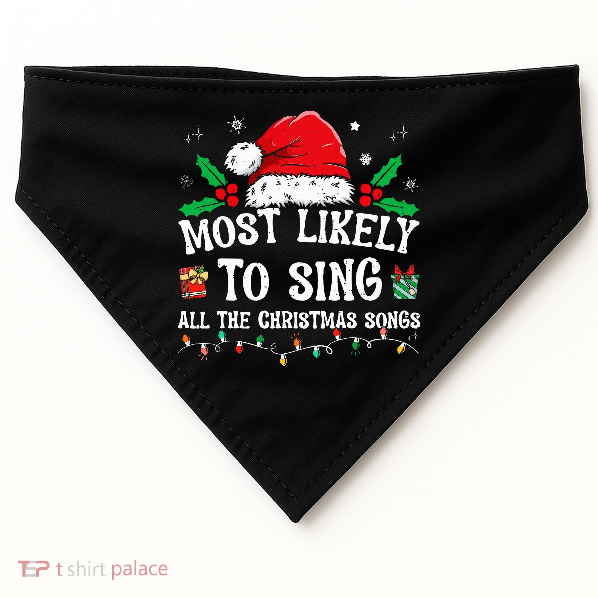 Most Likely To Sing All The Christmas Songs USA-Made Doggie Bandana