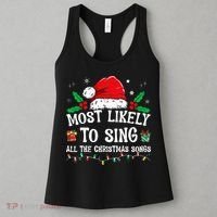 Most Likely To Sing All The Christmas Songs Women's Tank Top thumb 3