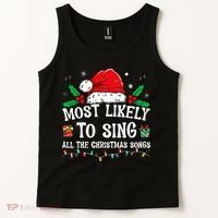 Most Likely To Sing All The Christmas Songs Tank Top thumb 2