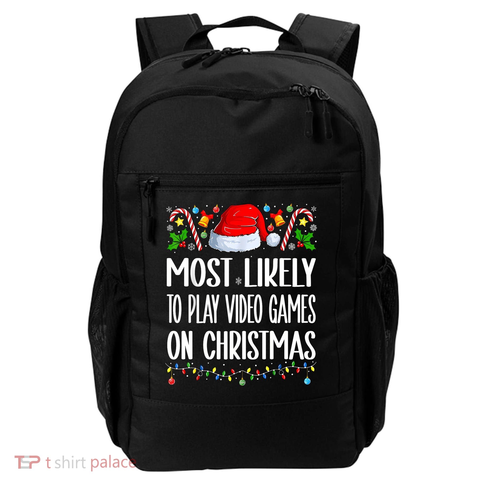 Most Likely To Play Video Games On Christmas Funny Pajamas Backpack