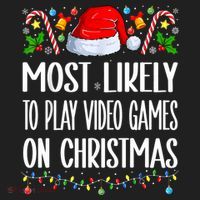 Most Likely To Play Video Games On Christmas Funny Pajamas Golf Towel thumb 3