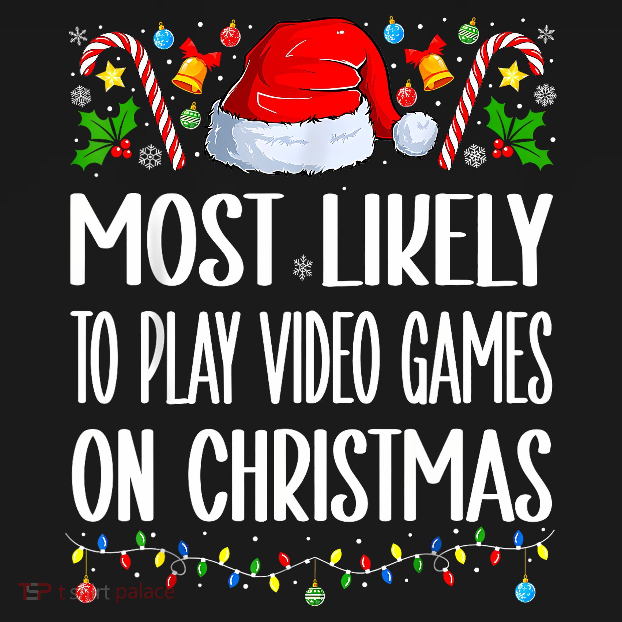 Most Likely To Play Video Games On Christmas Funny Pajamas Women's Long Sleeve Shirt