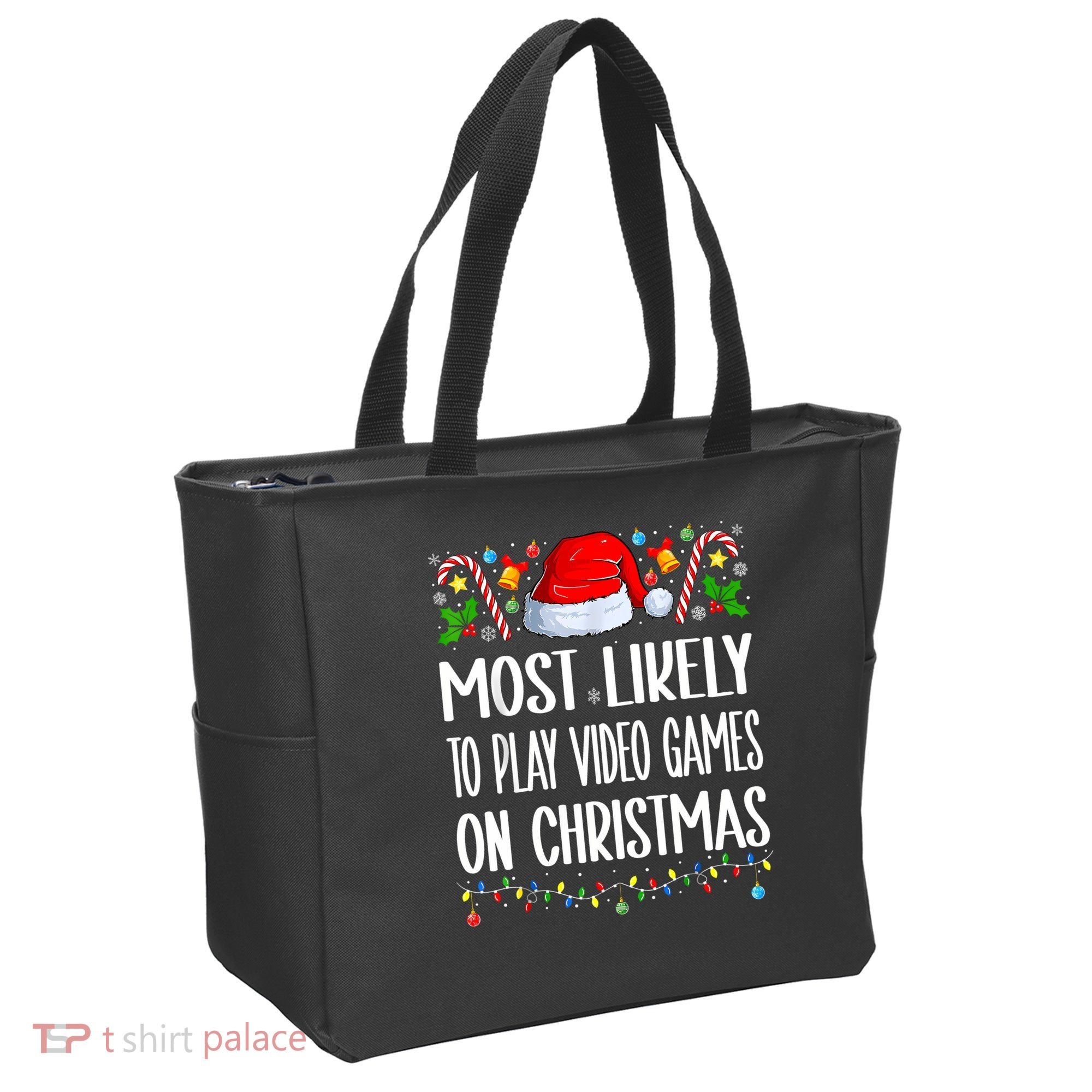 Most Likely To Play Video Games On Christmas Funny Pajamas Tote Bag