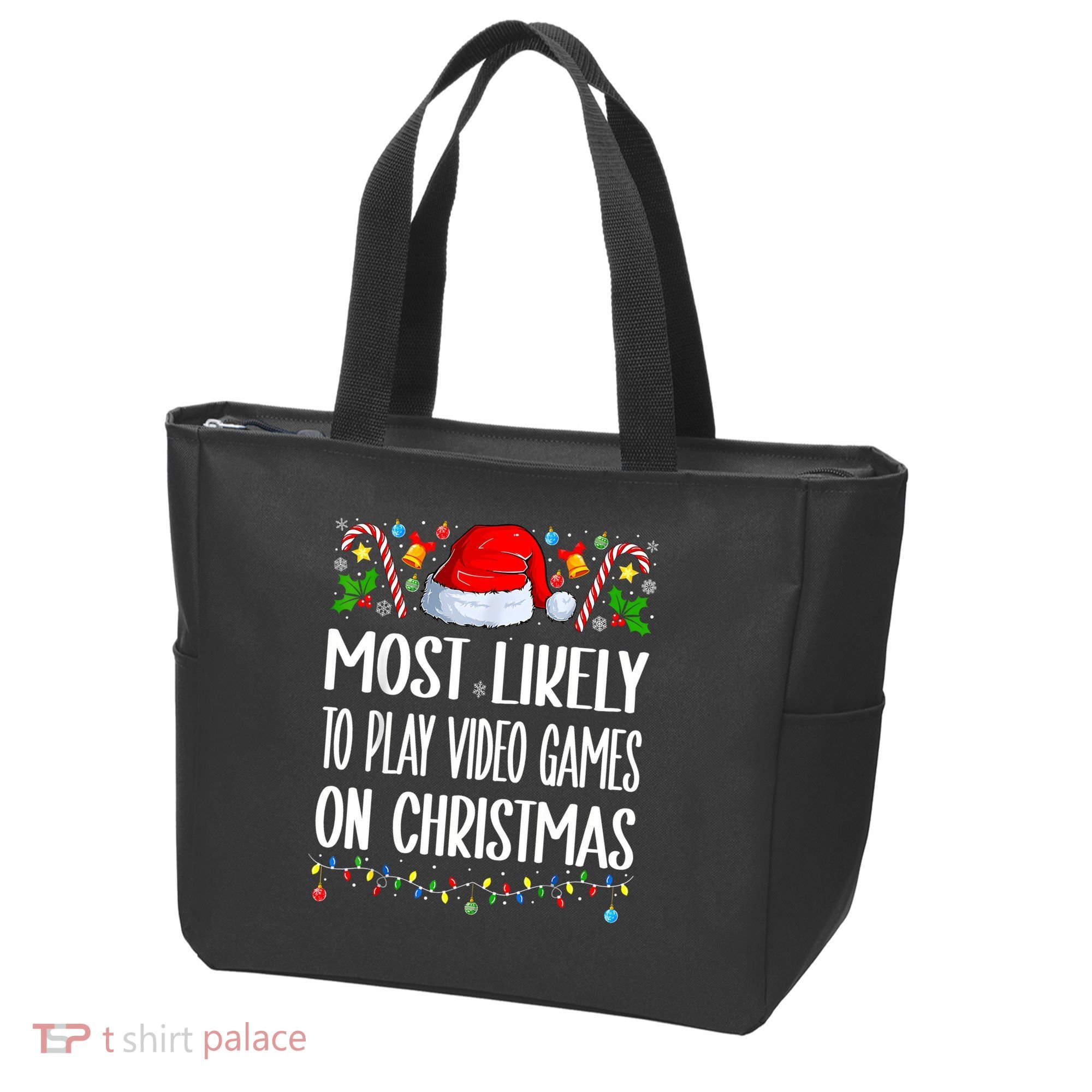 Most Likely To Play Video Games On Christmas Funny Pajamas Tote Bag