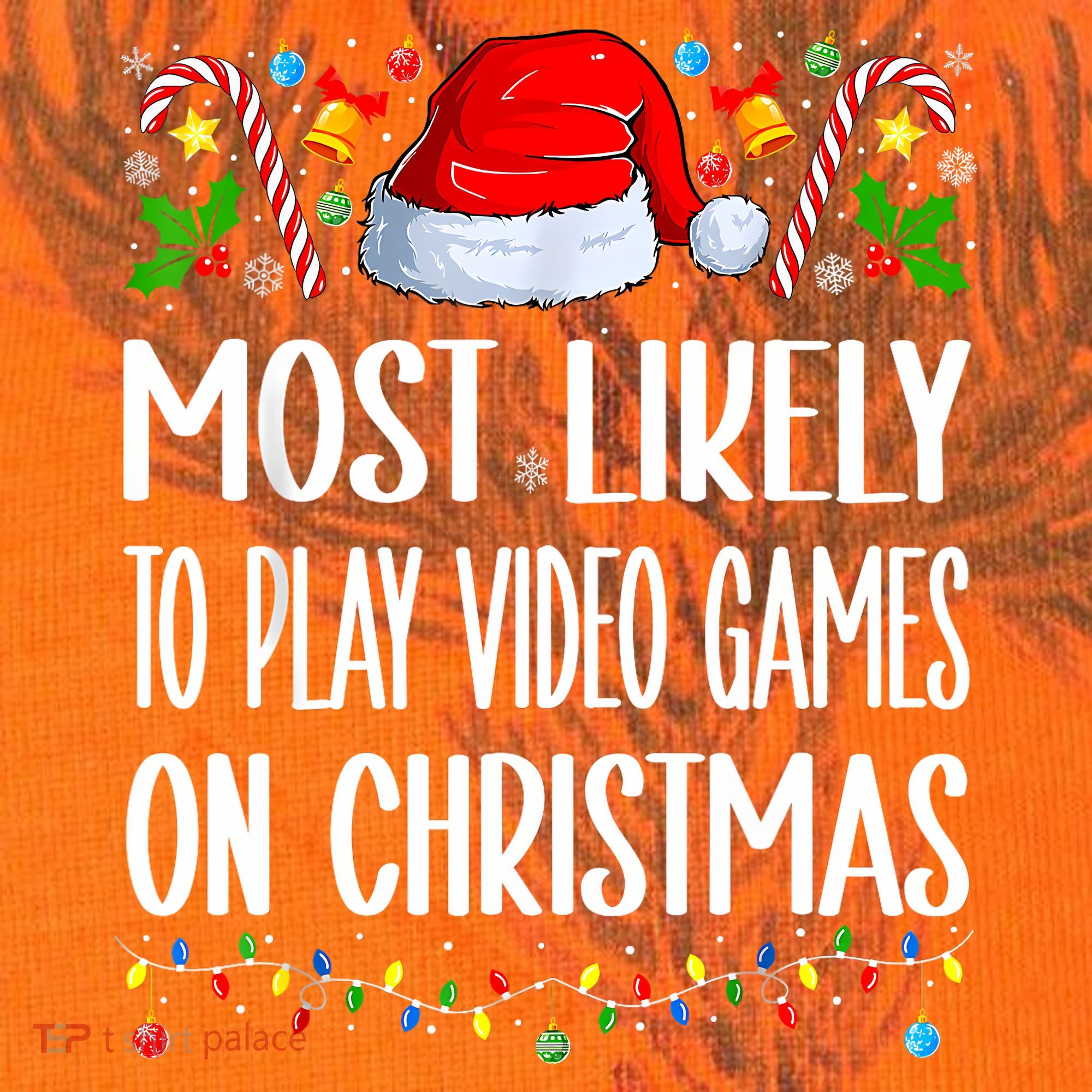 Most Likely To Play Video Games On Christmas Funny Pajamas Kati Licensed 12" Camo Cuffed Beanie