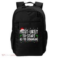 Most Likely To Start The Shenanigans Funny Family Christmas Backpack thumb 0