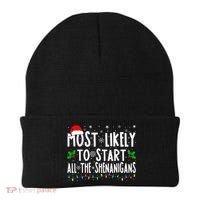 Most Likely To Start The Shenanigans Funny Family Christmas Beanie thumb 0