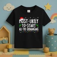 Most Likely To Start The Shenanigans Funny Family Christmas Toddler T-Shirt thumb 3