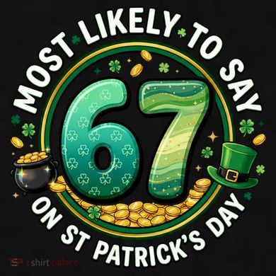 Most Likley To Say 67 On St Patrick's Day Ladies PosiCharge Tri-Blend Wicking Tank