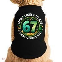 Most Likley To Say 67 On St Patrick's Day Doggie Tank thumb 0