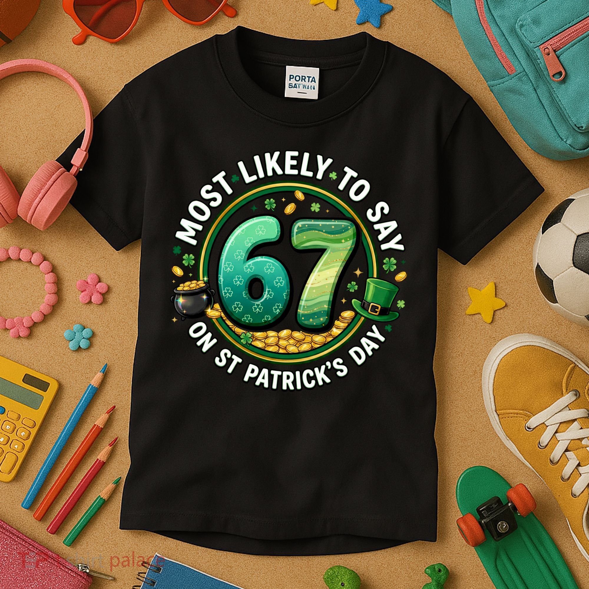 Most Likley To Say 67 On St Patrick's Day Kids T-Shirt