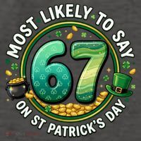 Most Likley To Say 67 On St Patrick's Day Vector Backpack thumb 2