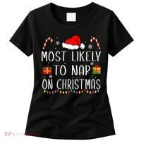 Most Likely To Nap On Christmas Family Funny Matching Women's T-Shirt thumb 0