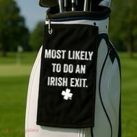 Most Likely To Do An Irish Exit Funny St Patricks Day Golf Towel thumb 2