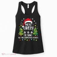 Most Likely To Sing The Christmas Songs Family Matching Women's Tank Top thumb 0