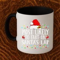Most Likely To Fart On SantaS Lap Christmas Xmas Lights Coffee Mug thumb 2