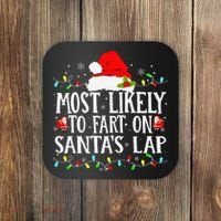 Most Likely To Fart On SantaS Lap Christmas Xmas Lights Coaster thumb 0