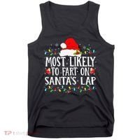 Most Likely To Fart On SantaS Lap Christmas Xmas Lights Tank Top thumb 0