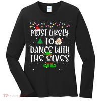 Most Likely To Dance With The Elves xmas Family  Women's Long Sleeve Shirt thumb 0