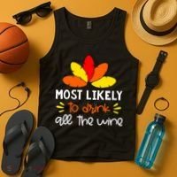 Most Likely To Matching Family Thanksgiving Pajamas Tank Top thumb 4