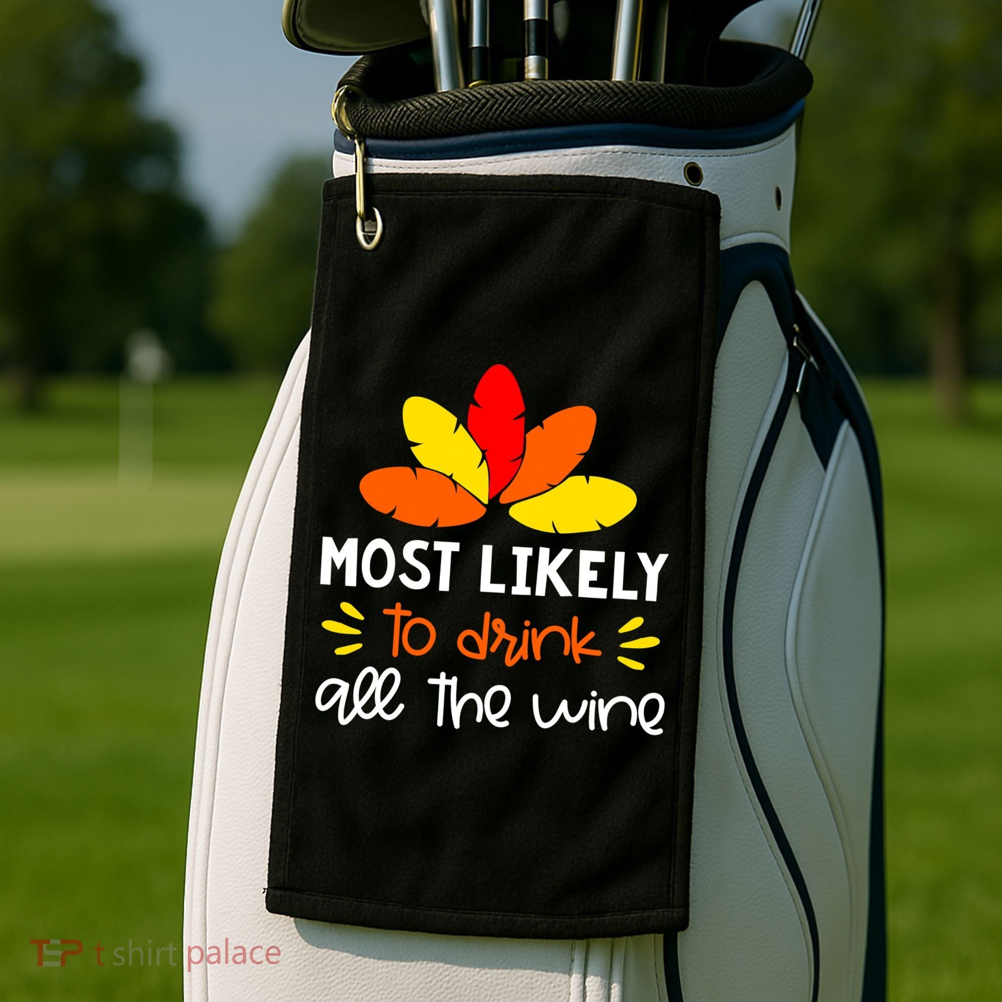 Most Likely To Matching Family Thanksgiving Pajamas Golf Towel