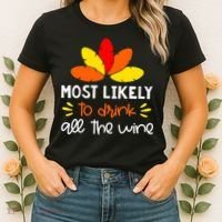 Most Likely To Matching Family Thanksgiving Pajamas Women's T-Shirt thumb 2