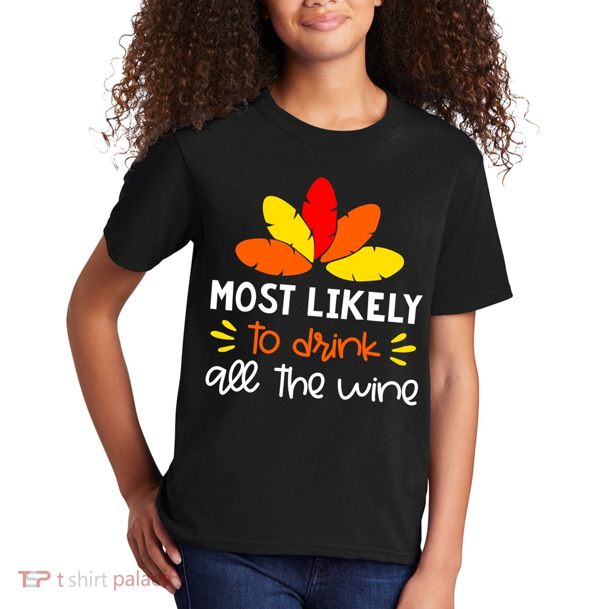 Most Likely To Matching Family Thanksgiving Pajamas Kids T-Shirt