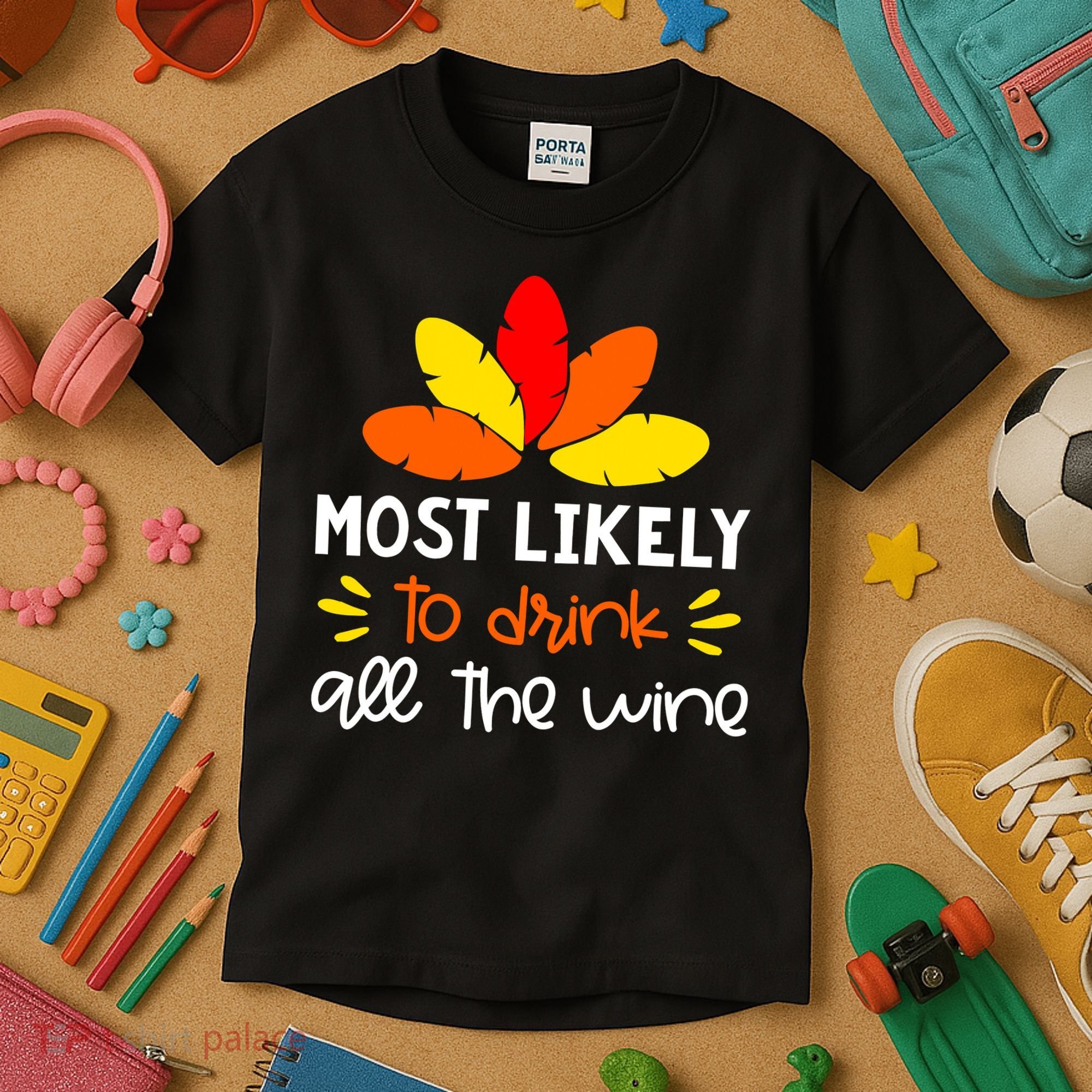 Most Likely To Matching Family Thanksgiving Pajamas Kids T-Shirt