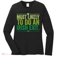 Most Likely To Do An Irish Exit Vintage Women's Long Sleeve Shirt thumb 0