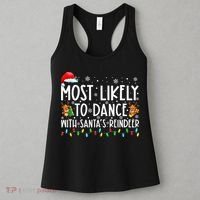 Most Likely To Dance With Santa’S Reindeer Family Women's Tank Top thumb 3