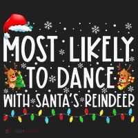 Most Likely To Dance With Santa’S Reindeer Family Hat thumb 2